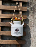 Personalized Anniversary Ceramic Garden Flower Pot, Hanging Planter, Celebration/Milestone Gift for Friend, Husband, Wife, Colleague