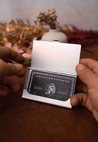 Personalized Wood / Stainless steel Business Card Holder: Engraved with name/title, Corporate Gift