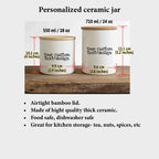 Personalized Dog/Cat Treat Ceramic Jar - Airtight Food Container, Dog Owner gift - Home decor (Copy)