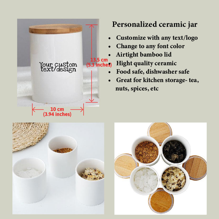 Personalized Dog/Cat Treat Ceramic Jar - Airtight Food Container, Dog Owner gift - Home decor