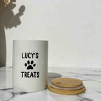 Personalized Dog/Cat Treat Ceramic Jar - Airtight Food Container, Dog Owner gift - Home decor