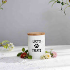 Personalized Dog/Cat Treat Ceramic Jar - Airtight Food Container, Dog Owner gift - Home decor
