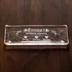 Personalized Crystal Glass Serving Tray, Japanese Style Sushi Plate, Grandma Cookie Plate, Gift for Grammy, Nana, Gigi