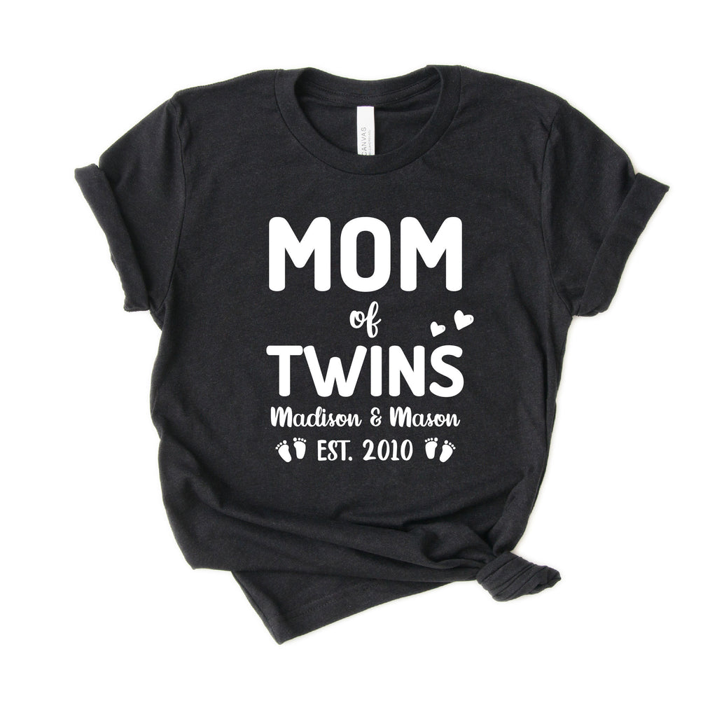 Personalized Mom of Twins Shirt - Mama of Twins Shirt - Custom Gift with twins' names [Unisex Shirt]