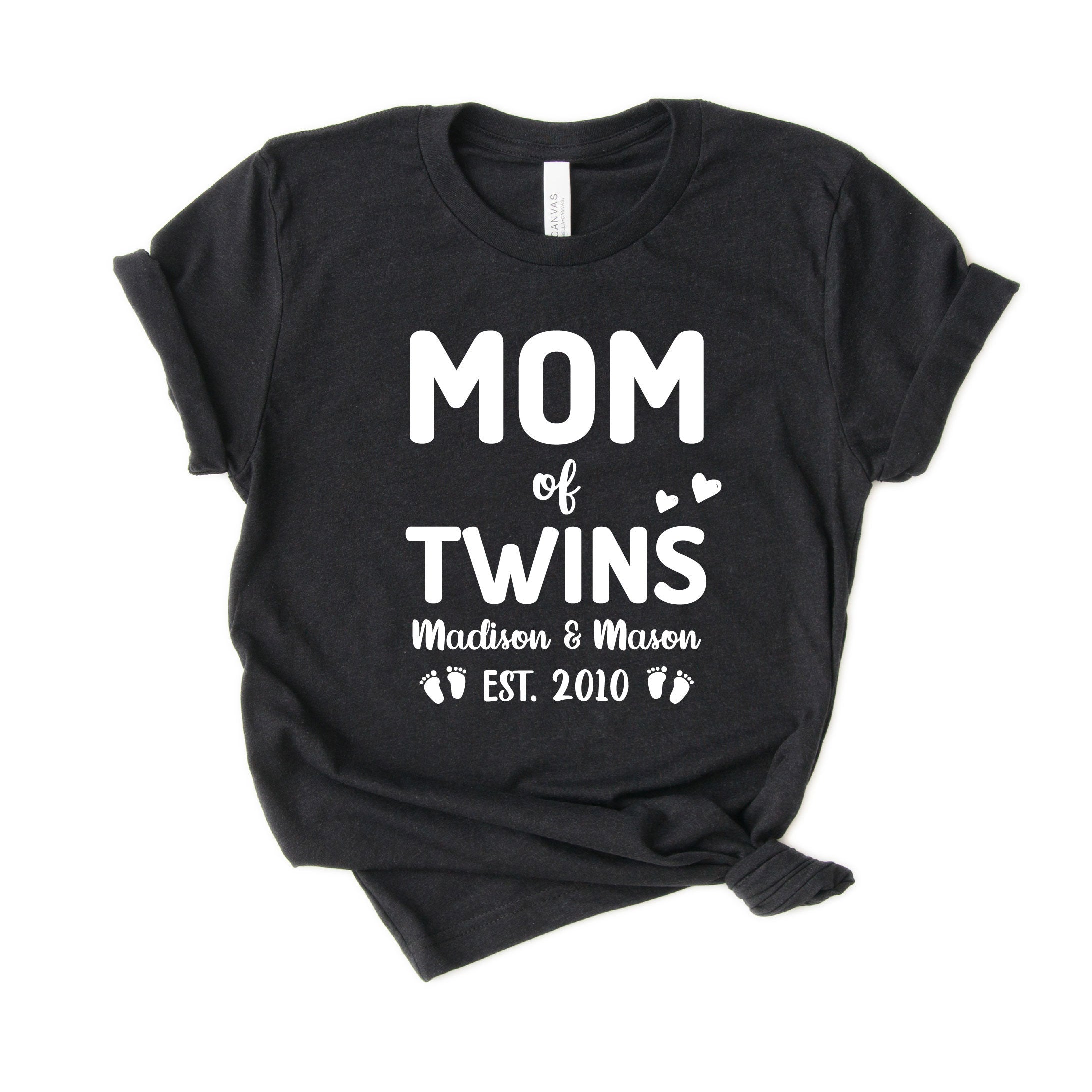 Personalized Mom of Twins Shirt - Mama of Twins Shirt - Custom Gift with twins' names [Unisex Shirt]