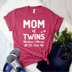 Personalized Mom of Twins Shirt - Mama of Twins Shirt - Custom Gift with twins' names [Unisex Shirt]