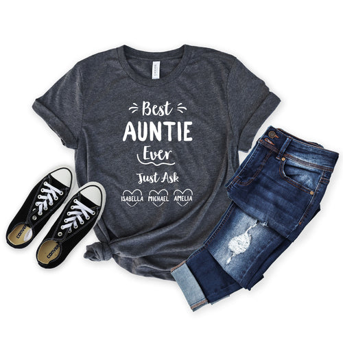 Personalized Auntie Shirt - Best Auntie Ever - Customized with names - Gift [Unisex Shirt]