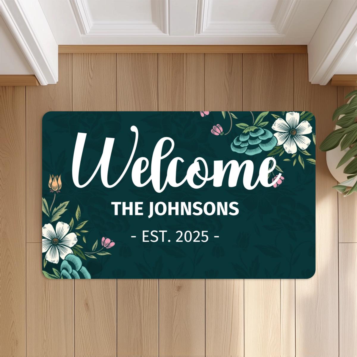 Personalized 18x30'' Family Doormat, Custom Last Name and Est Year Doormat, Welcome Door mat, Housewarming Home Gift 18''x30'' sized