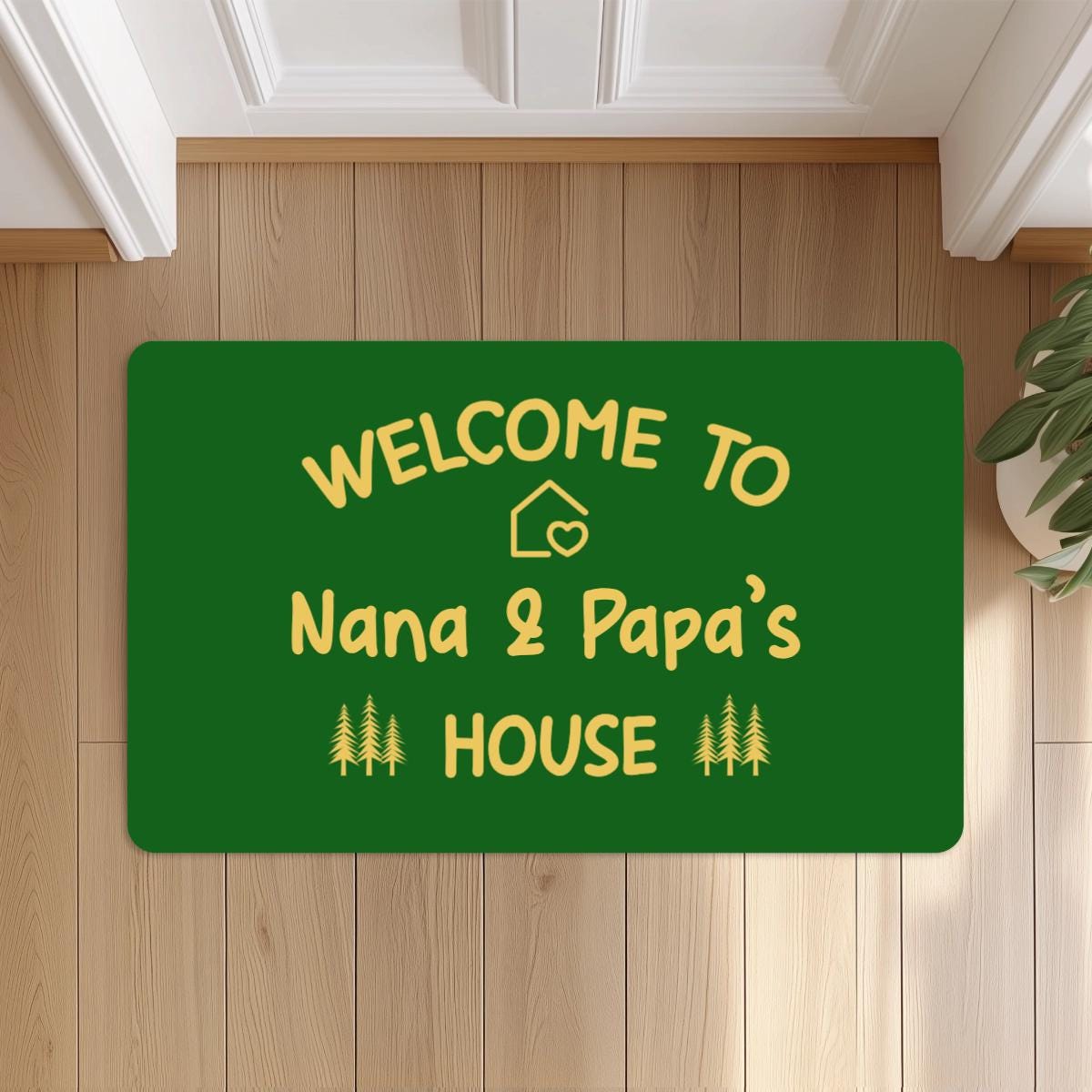 Personalized Nana Papa Doormat, Custom Grandma Grandpa Doormat, Welcome Door mat, Housewarming Home Grandparents Gift 18''x30'' sized