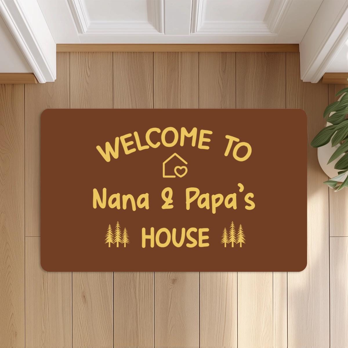 Personalized Nana Papa Doormat, Custom Grandma Grandpa Doormat, Welcome Door mat, Housewarming Home Grandparents Gift 18''x30'' sized