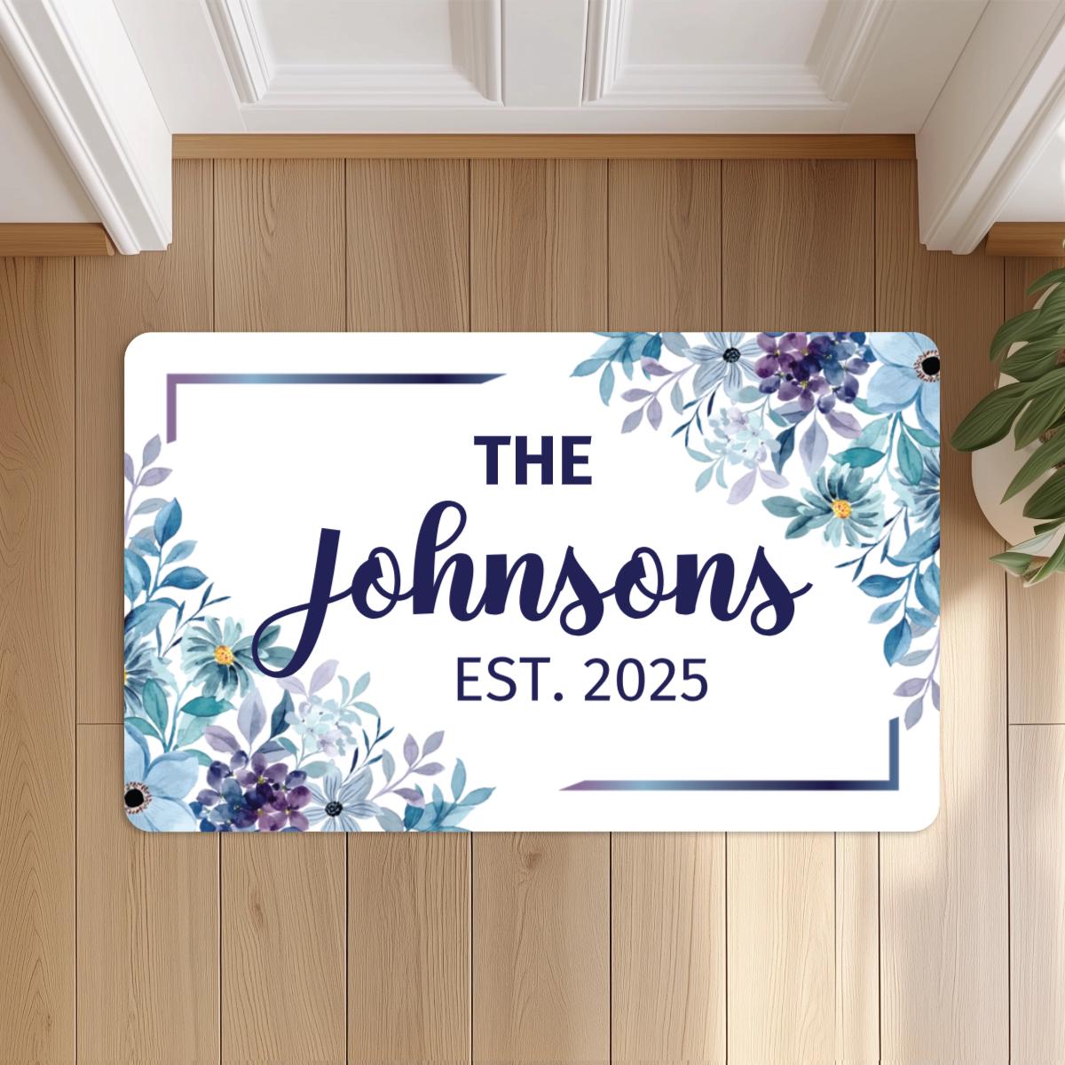 Personalized 18x30'' Family Doormat, Custom Last Name and Est Year Doormat, Welcome Door mat, Housewarming Home Gift 18''x30'' sized