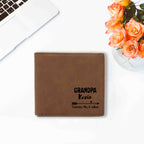 Personalized Funny Wallet for Grandpa, Dad, Custom Papa Gift with kids names, Fathers Day Gift