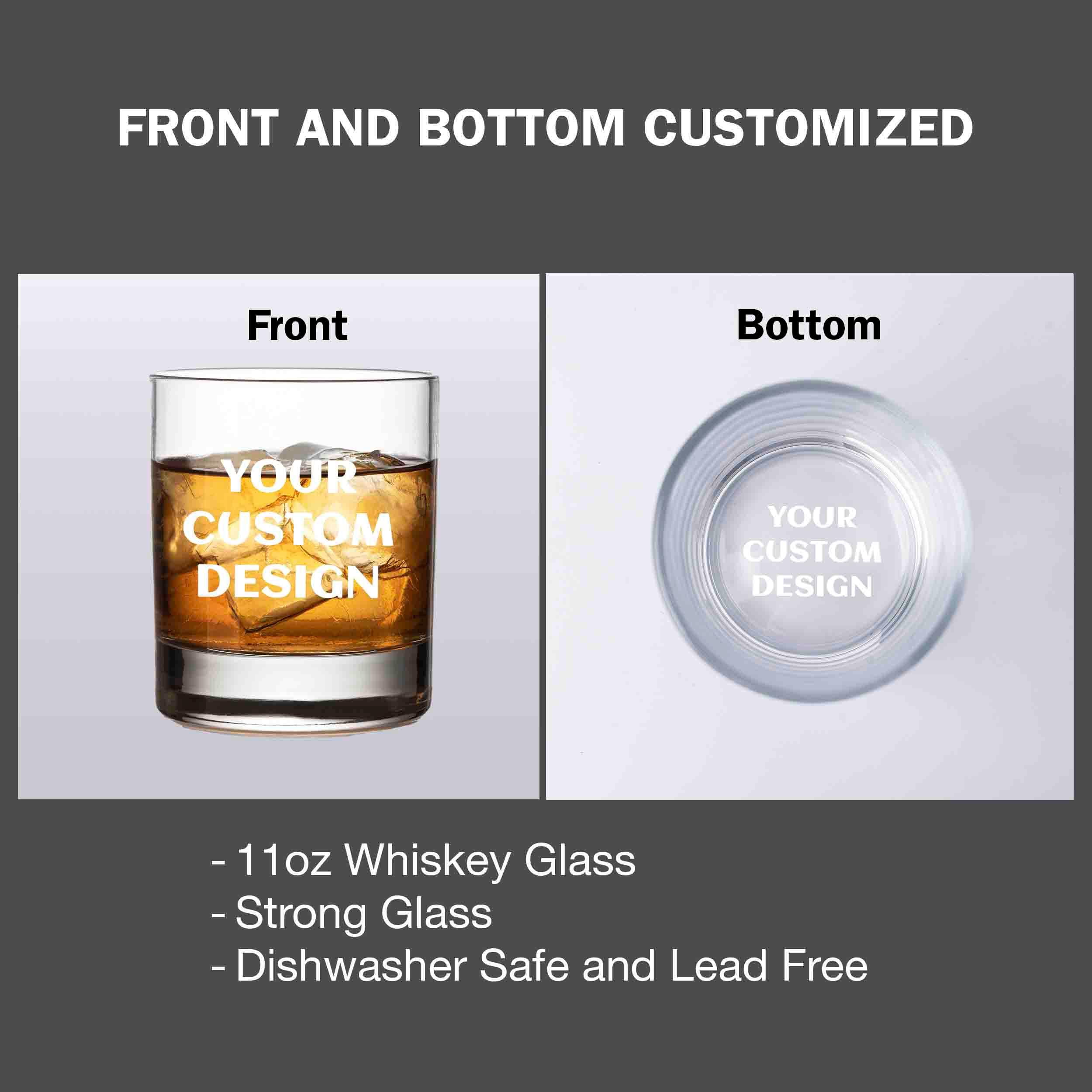 Personalized Whiskey Glasses for Husband, Boyfriend, Custom Engraved Rocks Glass, Funny Monogram Gift for Men