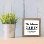 Personalized Family Cabin Sign, Custom House Wood Decor, Rustic Cottage Sign, Gift, Square Wooden Decor