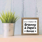 Grandma & Grandpa's House Welcome Sign, Life is better at grandma grandpa's house, Grandparents Home Sign, Gift, Square Wooden Decor