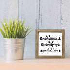 Grandma & Grandpa's House Welcome Sign, Grandkids Grandpups spoiled here, Grandparents Home Sign, Gift, Square Wooden Decor