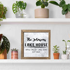 Personalized Family Lakehouse Sign, Custom Lake House Wood Decor, Rustic Cottage Sign, Gift, Square Wooden Decor