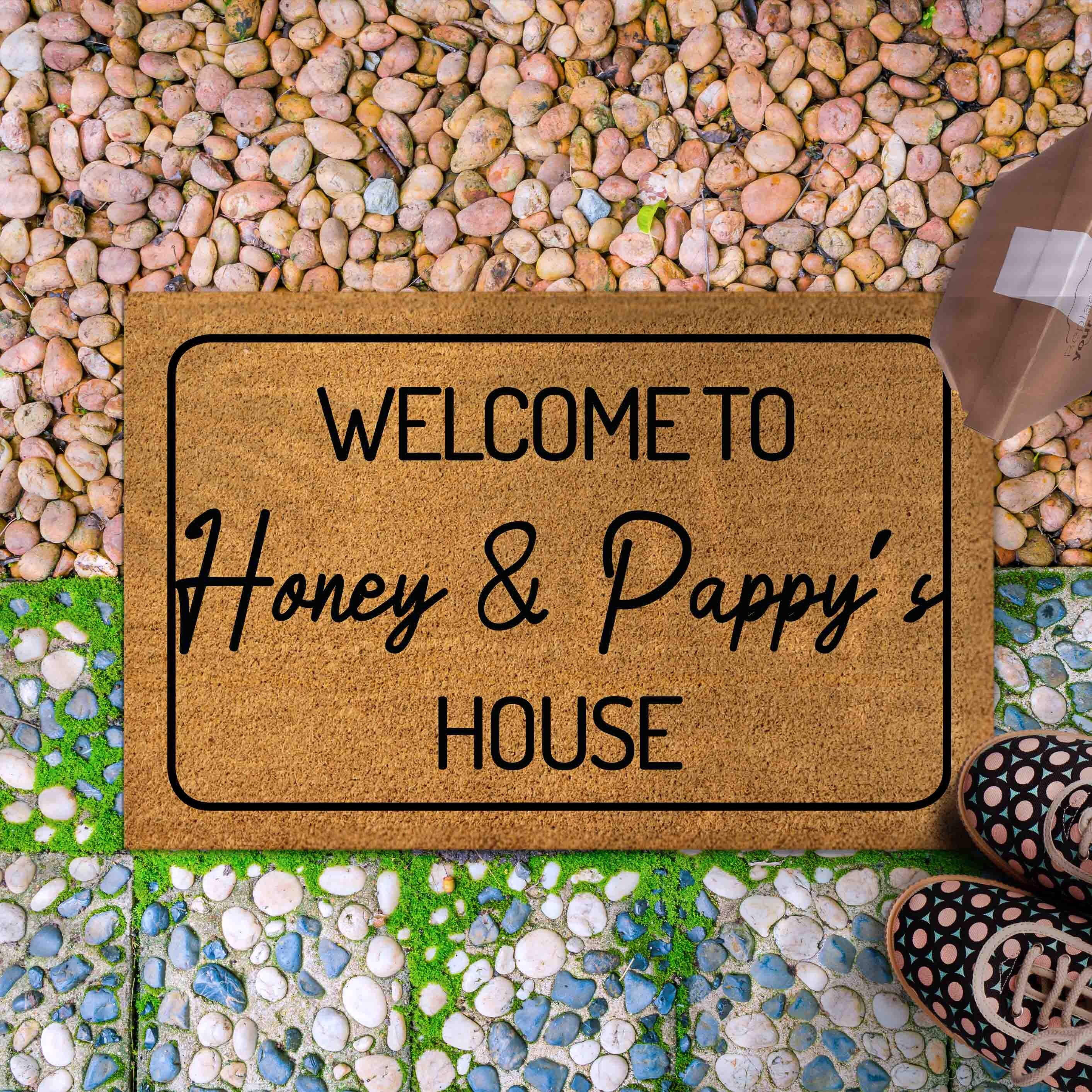 Personalized Doormat for Grandma Grandpa House, Customize the title/text, Grandparents Gift Outdoor Mat