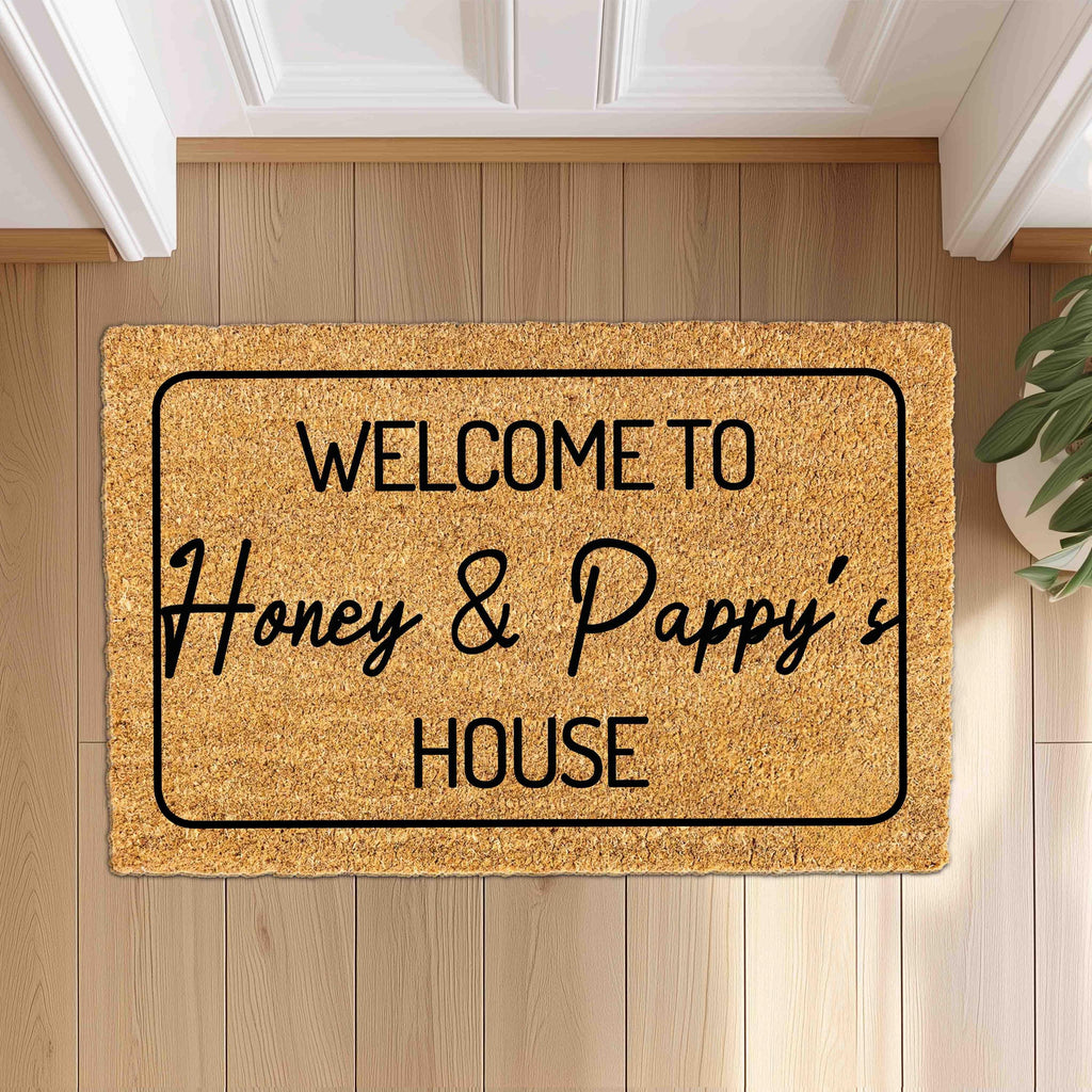 Personalized Doormat for Grandma Grandpa House, Customize the title/text, Grandparents Gift Outdoor Mat