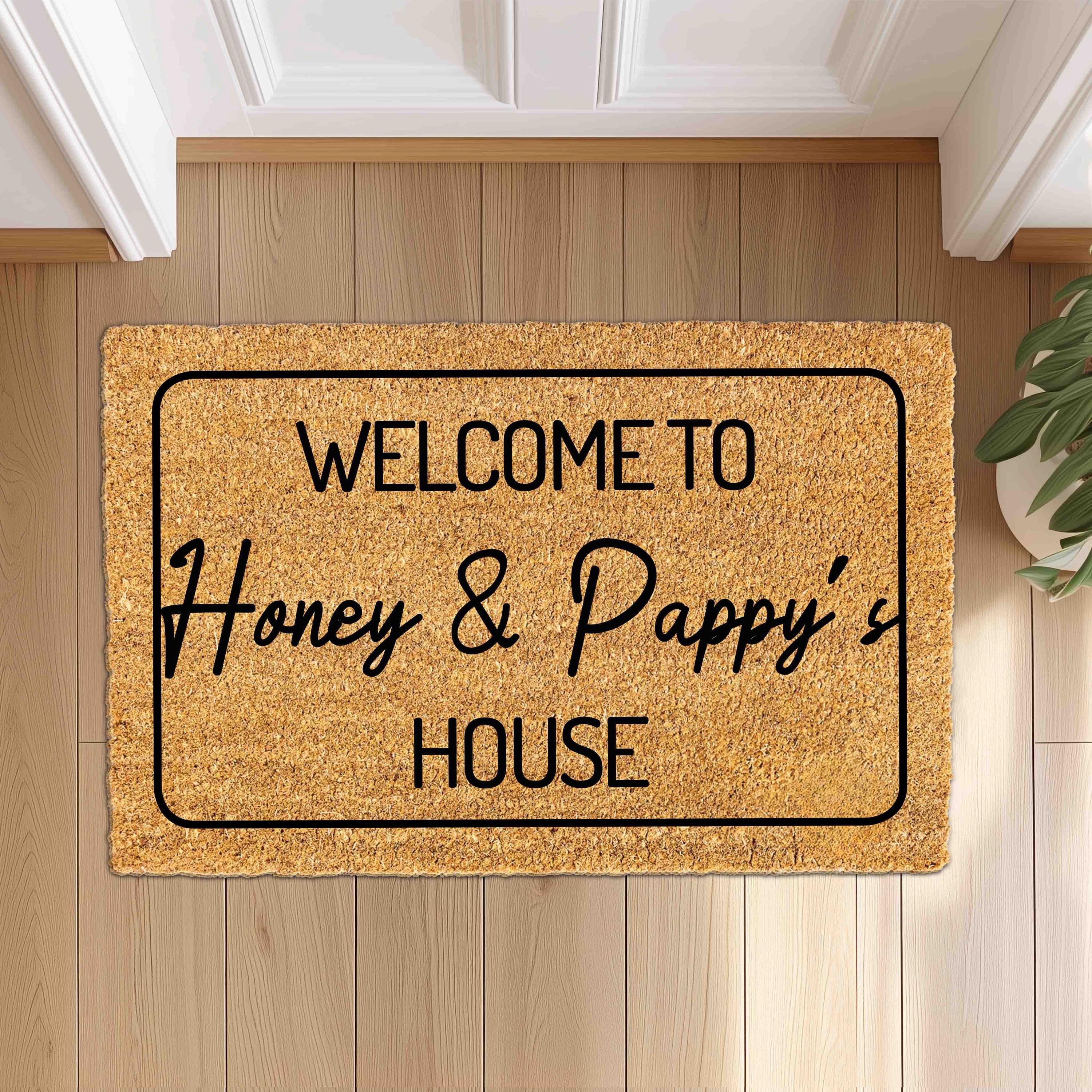 Personalized Doormat for Grandma Grandpa House, Customize the title/text, Grandparents Gift Outdoor Mat