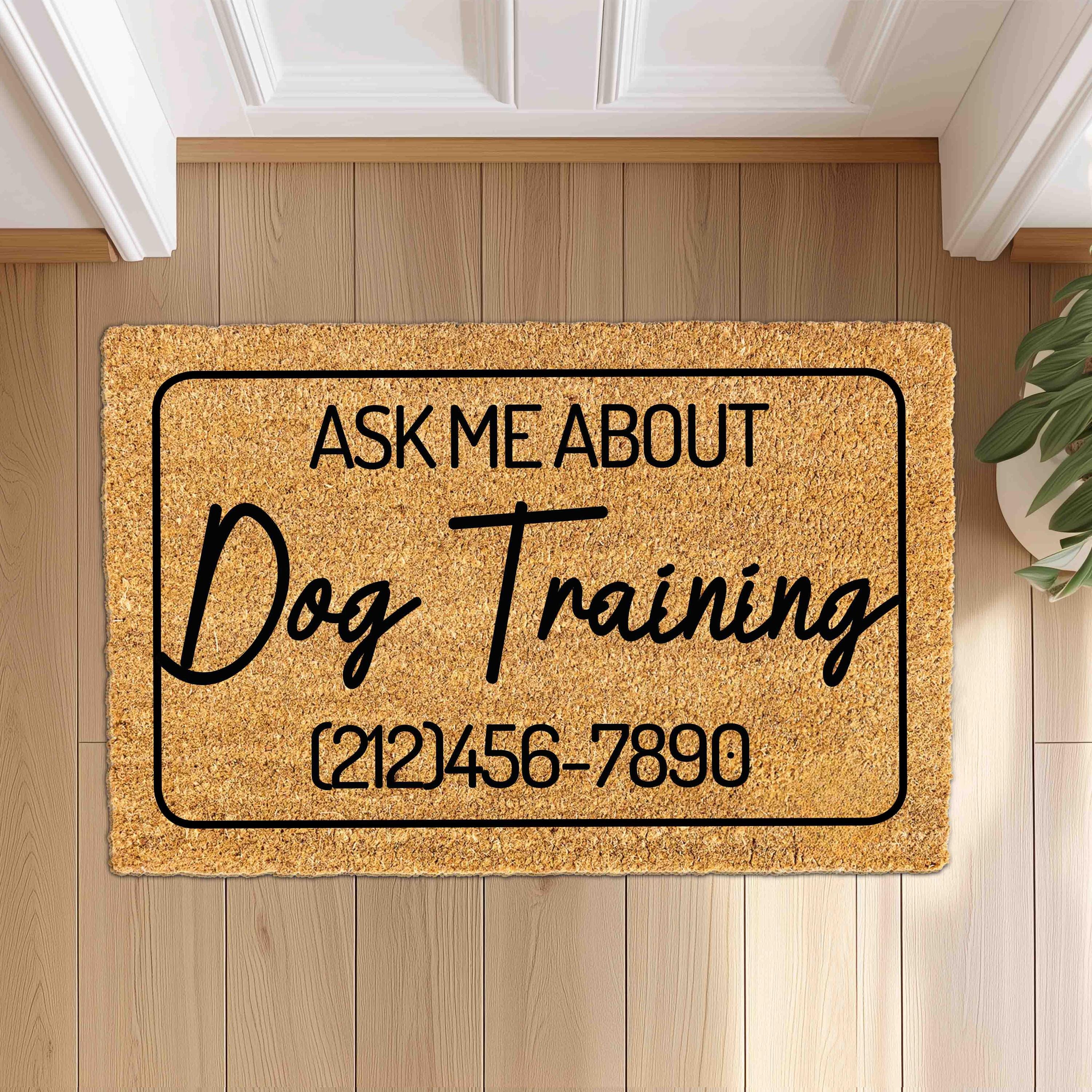 Personalized Doormat for Dog Trainer, Custom Dog Training Small Business Doormat, Gift Outdoor Mat