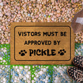 Personalized Funny Doormat with Dog / Cat Pet Names, Custom Family Home Welcome Doormat, Housewarming Gift, House Decor Outdoor Mat