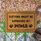 Personalized Funny Doormat with Dog / Cat Pet Names, Custom Family Home Welcome Doormat, Housewarming Gift, House Decor Outdoor Mat