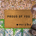 Personalized Doormat with message to child from parents, Gift for Son, Daughter from Mom Dad, Custom Housewarming Gift, Outdoor/Indoor Mat