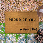 Personalized Doormat with message to child from parents, Gift for Son, Daughter from Mom Dad, Custom Housewarming Gift, Outdoor/Indoor Mat