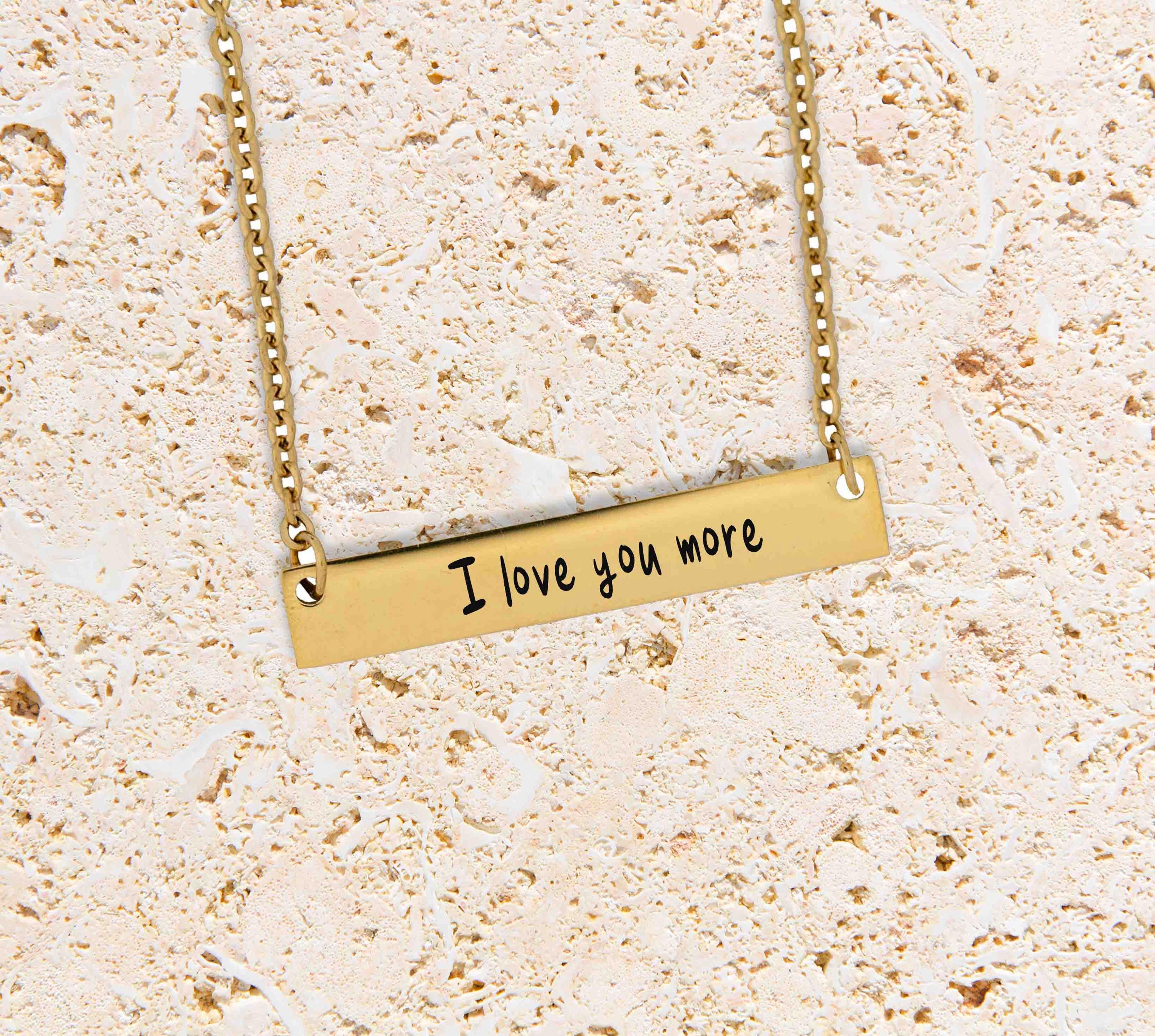 Personalized Simple Necklace for Valentines Day Anniversary, New Couple Wedding Gift Bar Necklace, Custom Engraved Dainty Necklace