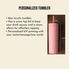 Personalized name tumbler with Lid and Straw, Acrylic Tumbler, Custom Skinny Cup