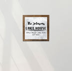 Personalized Family Lakehouse Sign, Custom Lake House Wood Decor, Rustic Cottage Sign, Gift, Square Wooden Decor