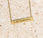Personalized Necklace For Teacher with Initial, Custom Gift for Teacher Appreciation