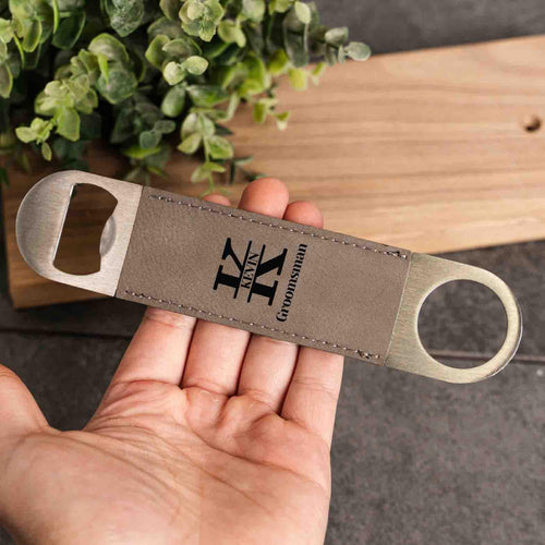 Personalized bar blade with wedding name title, Custom groomsman proposal gift, Mens gift