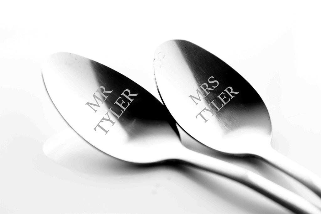 Personalized Engraved Spoon for New Couple with Name - Custom Spoon for family