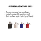 Personalized 1oz keychain flask for Groomsman proposal Gift, Custom Monogrammed Mini Flask with Name