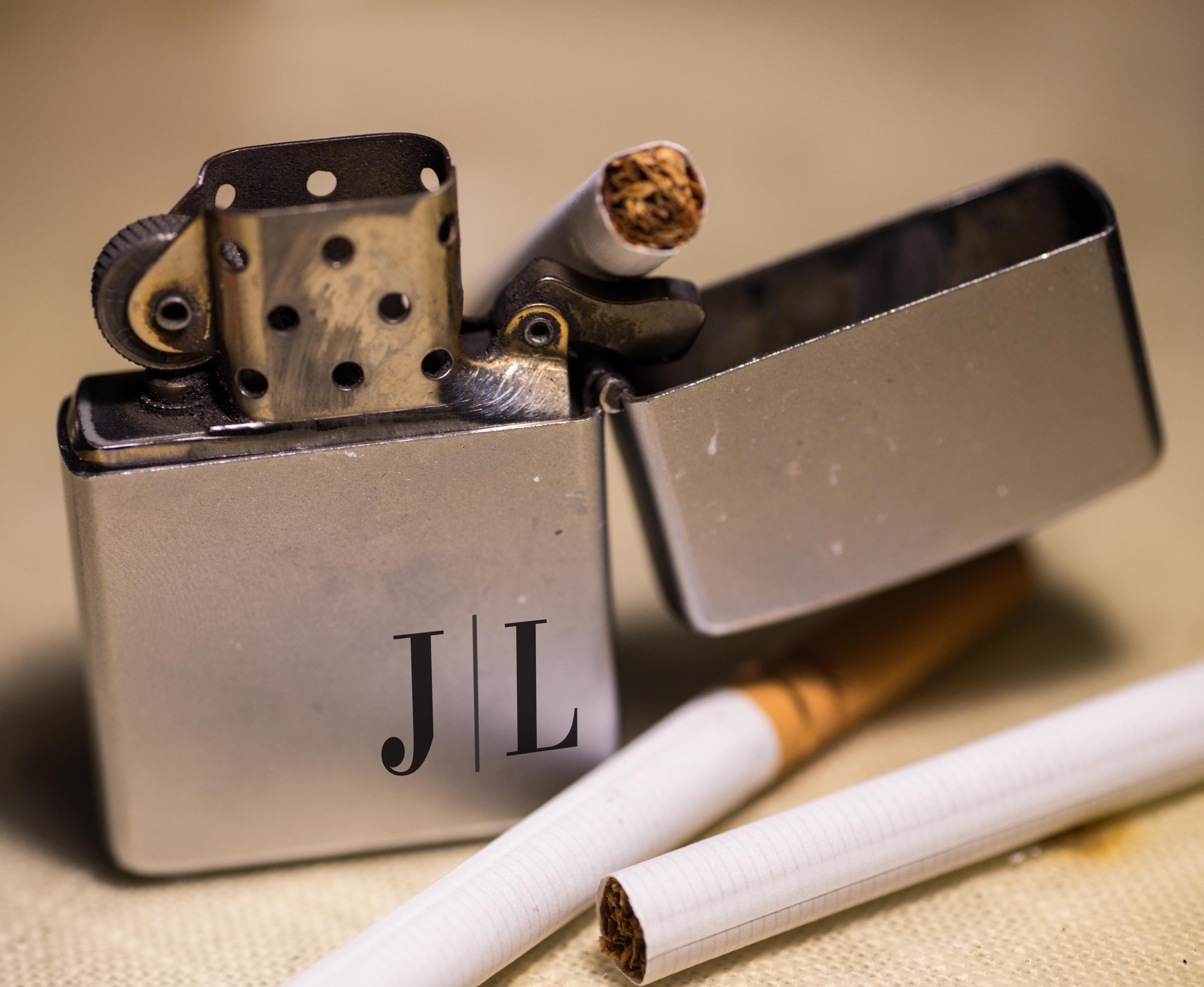 Personalized refillable lighter with name engraved, Monogram Initials Lighter, Groomsman proposal gift, Wedding Gift
