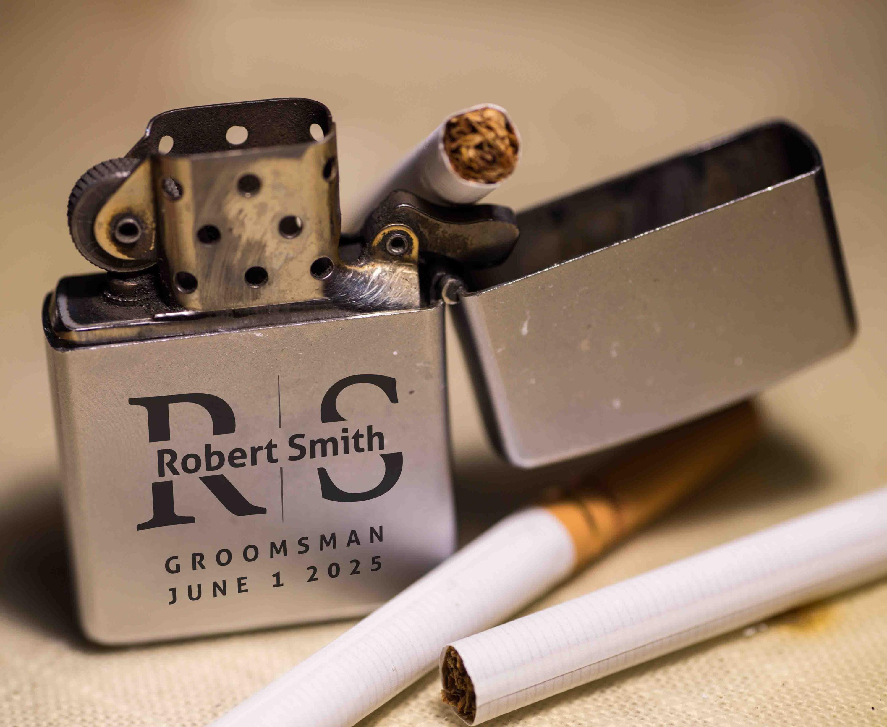 Personalized refillable lighter with name, Monogram Initial Lighter, Groomsman proposal gift, Wedding Gift