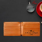 Personalized Wallet for Husband Boyfriend with Engraved Name/Message inside, Valentine’s Day Gift for Men