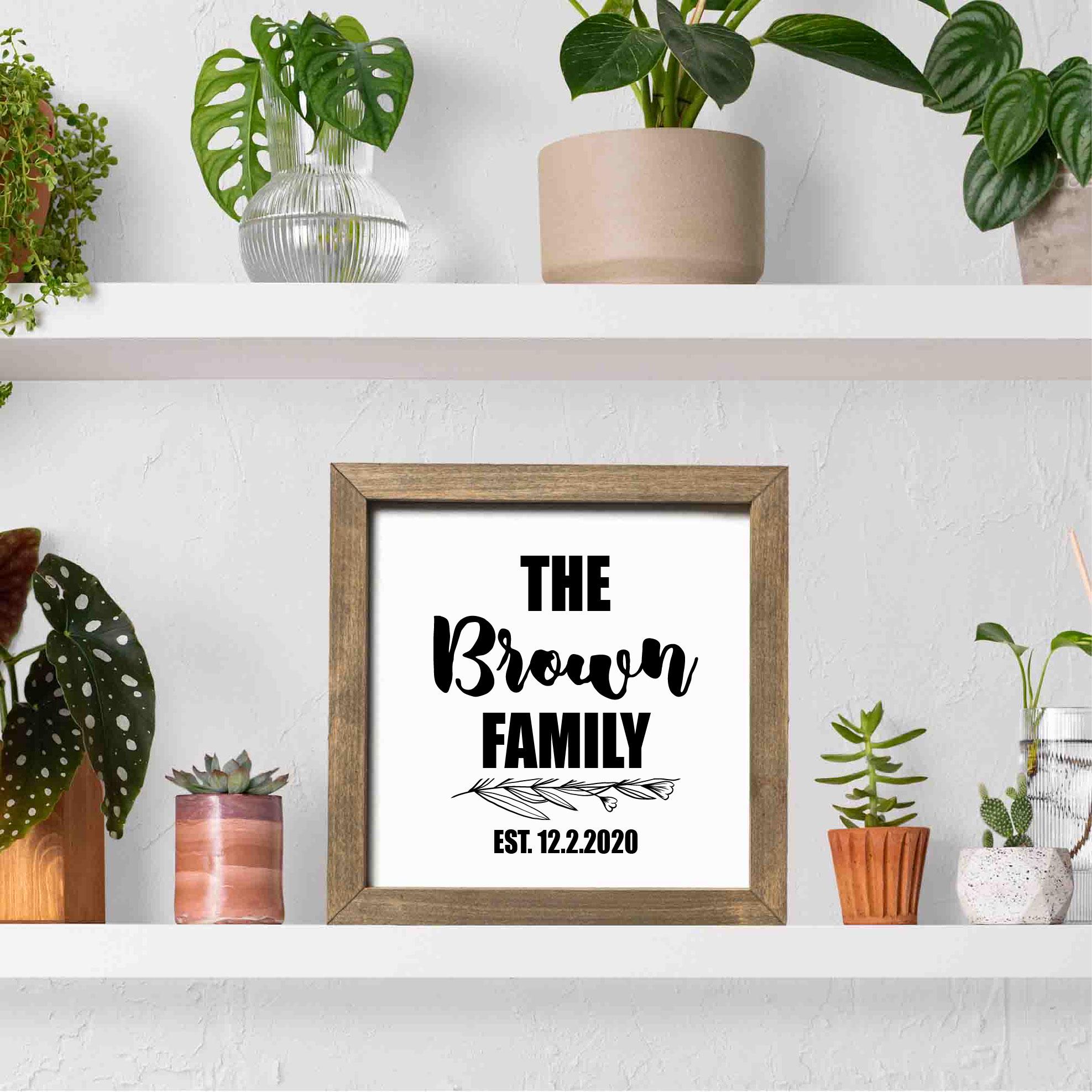 Personalized Family Home Welcome Sign, Custom House Wood Decor, Rustic Cottage Sign, Square Wooden Decor