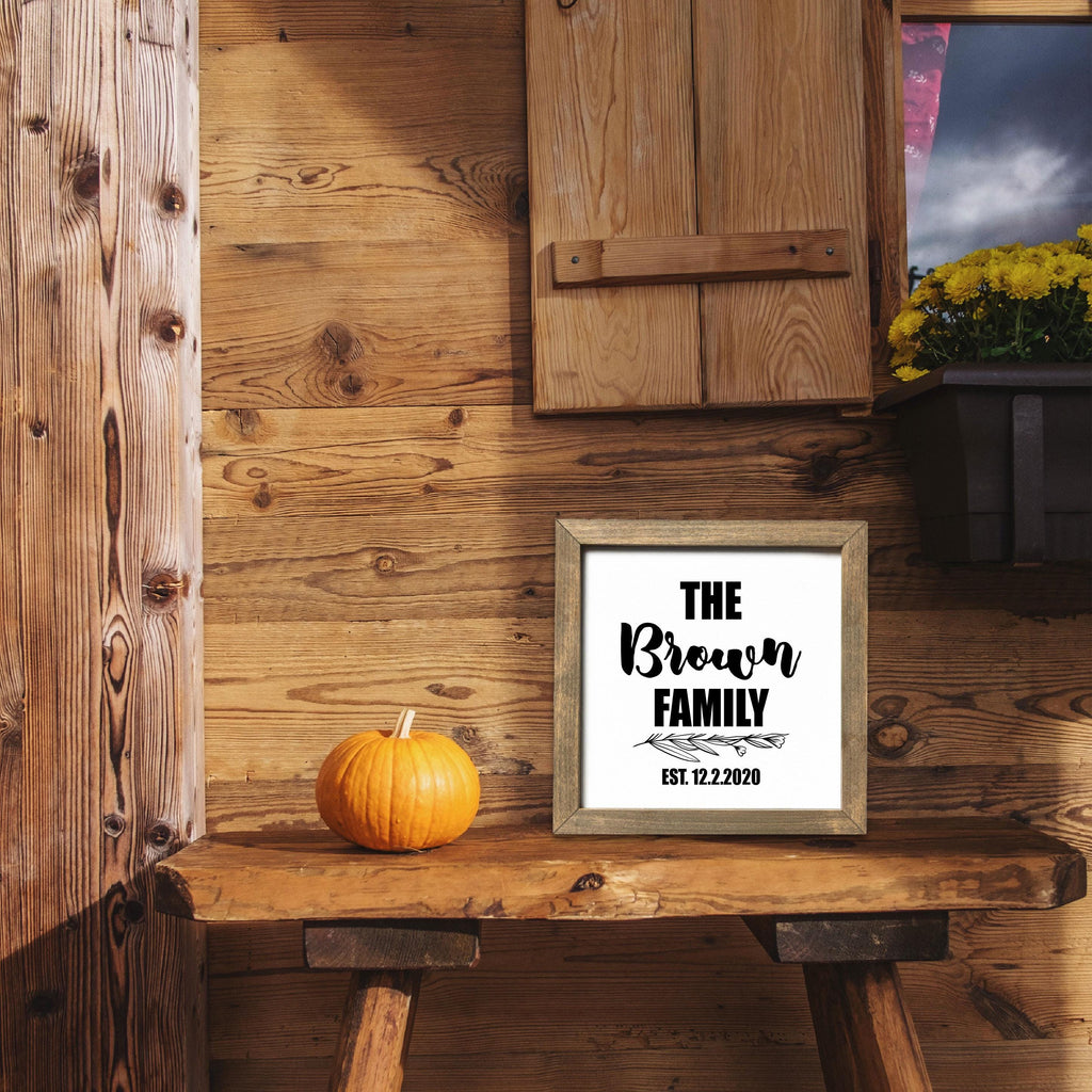 Personalized Family Home Welcome Sign, Custom House Wood Decor, Rustic Cottage Sign, Square Wooden Decor