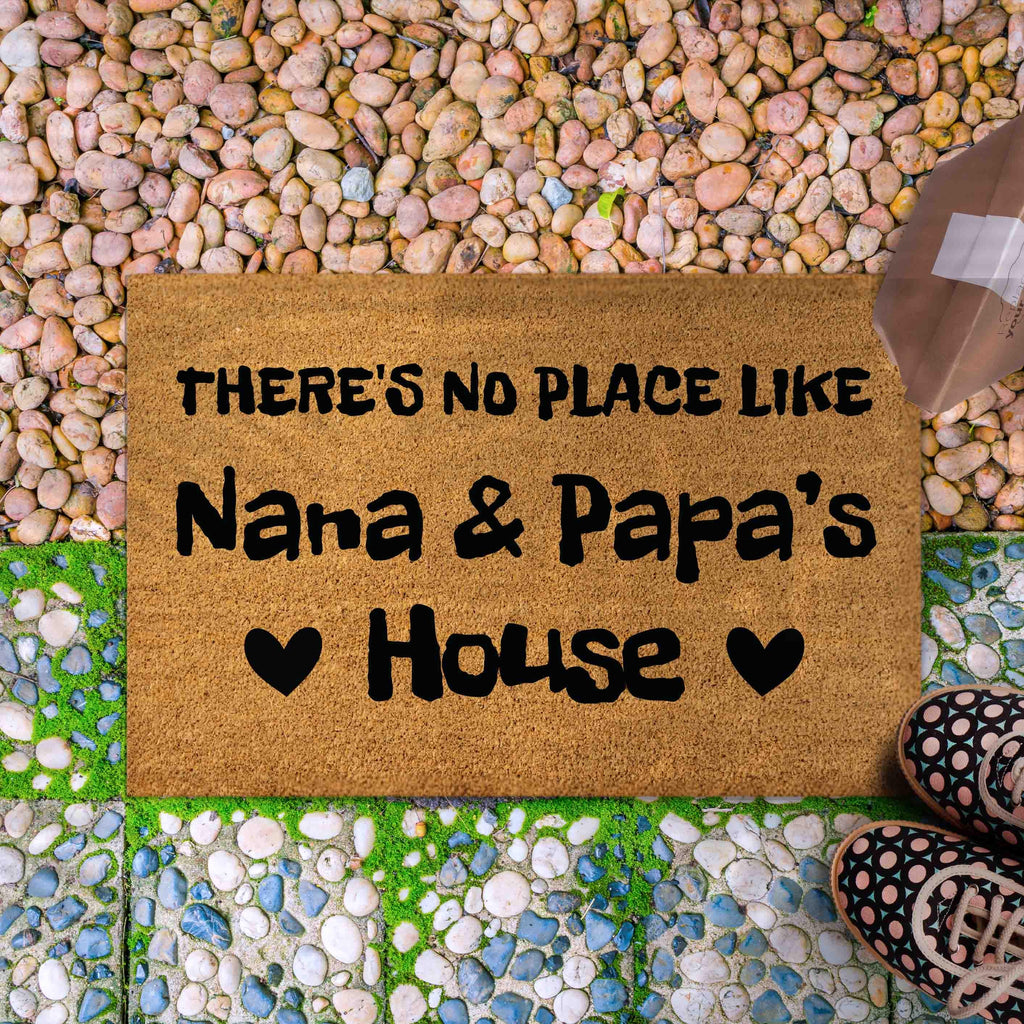 Personalized Doormat for Grandma Grandpa House, Customize the title/text, There's no place like Nana & Papa's House, Grandparents Gift