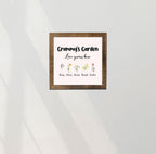 Personalized Grandma's Garden Sign, Custom Grammy's Garden Sign, Home Decor with Birth Flower Grandkids' Names, Square Wooden Decor