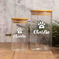 Personalized Dog Cat Treats Glass Jar, Custom Storage Jar, Airtight Dog Treat Container, Dog Owner gift