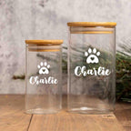 Personalized Dog Cat Treats Glass Jar, Custom Storage Jar, Airtight Dog Treat Container, Dog Owner gift