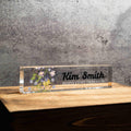 Personalized Nameplate for Respiratory therapist or any title, Custom Name Wedge, Desk Sign, Office Job Title Desk Bar Clear Name Plate