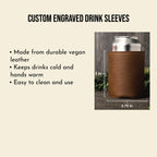 Personalized leather drink sleeves with name wedding title, Custom groomsman proposal gift, beverage holders, beer can cooler, bottle Coolie