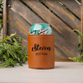 Personalized leather drink sleeves with name wedding title, Custom groomsman proposal gift, beverage holders, beer can cooler, bottle Coolie