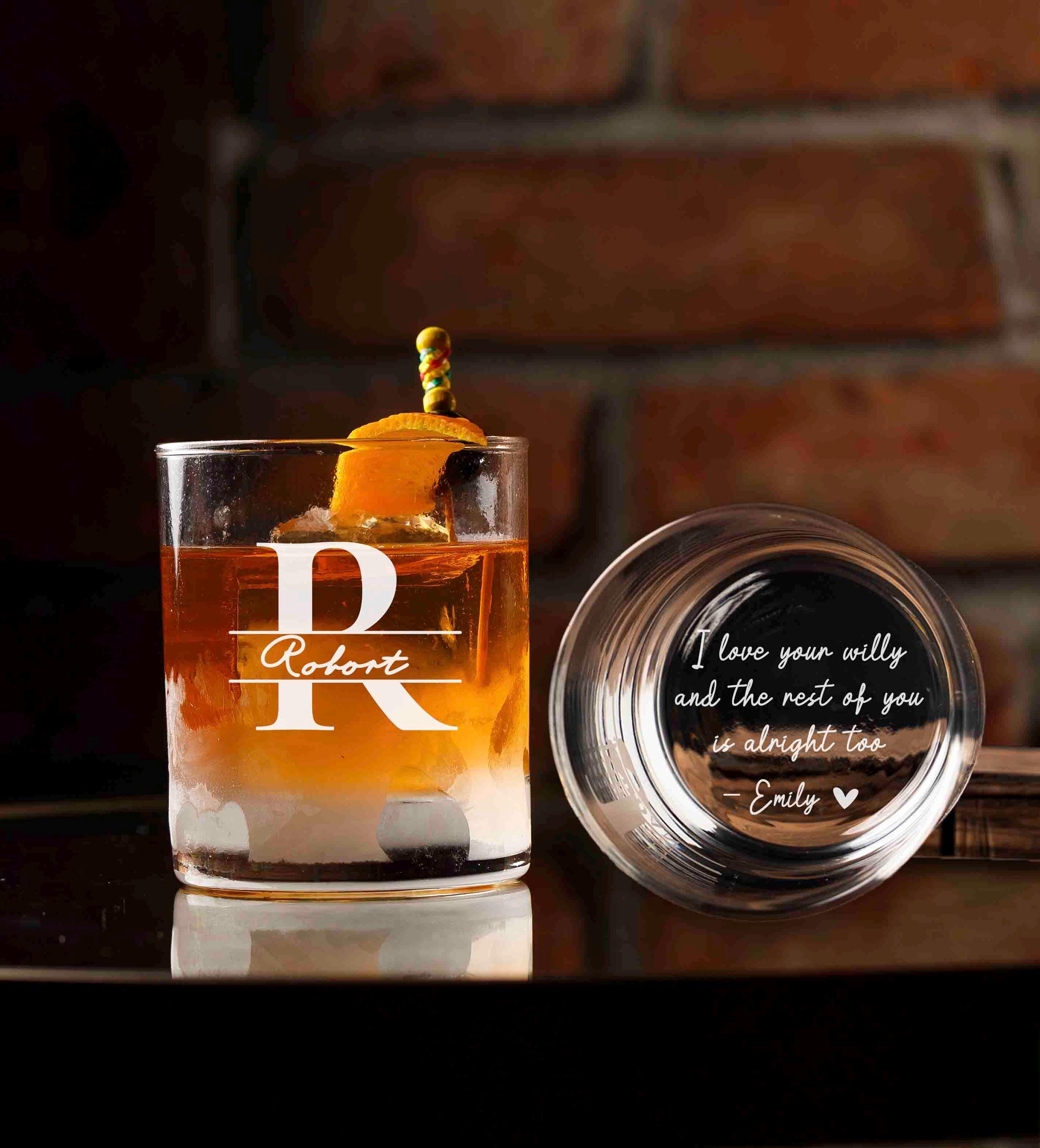 Personalized Husband Whiskey Glasses, Custom Engraved Rocks Glass, Funny Monogram Gift for Men, Boyfriend, wine, cocktail, tequila barware