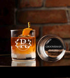 Personalized Whiskey Glasses, Custom Engraved Rocks Glass, Monogram Proposal Gift for Men, Groomsmen, Best Man